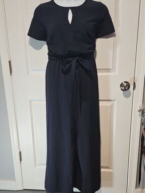 Lane Bryant Navy Tie-Waist Jumpsuit